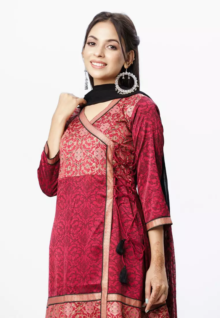 Le Reve 复古裹身风格套装搭配同款雪纺围巾