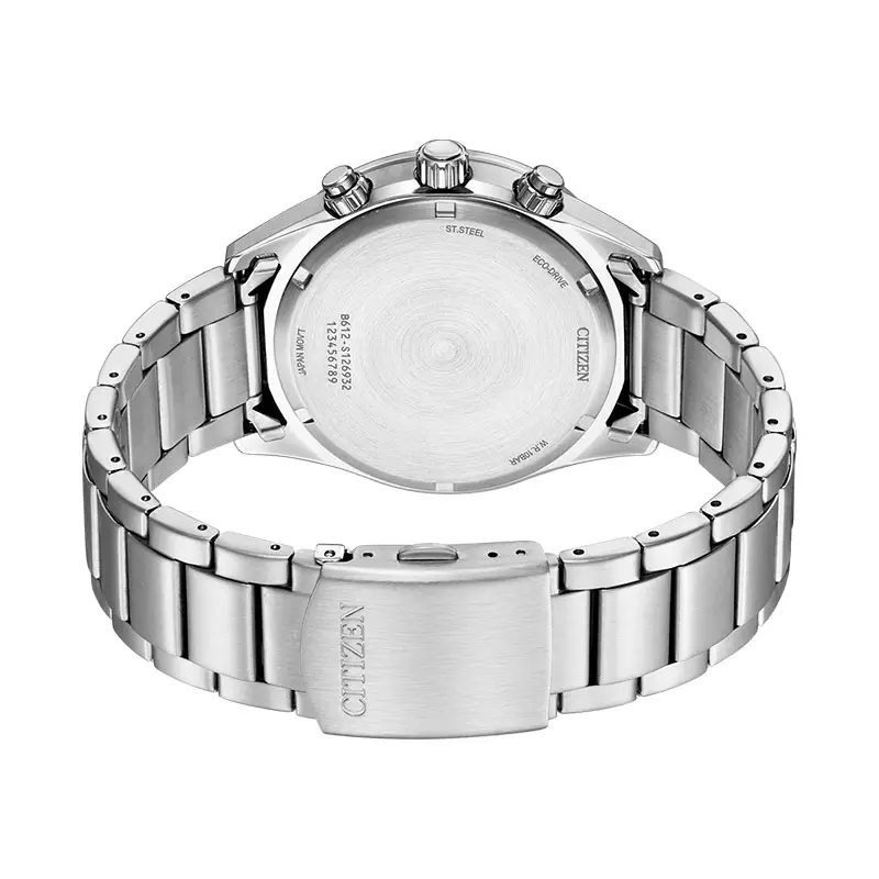 Jam Tangan Pria Citizen Eco Drive CA0770-72X Men Chronograph Green Dial Stainless Steel Strap