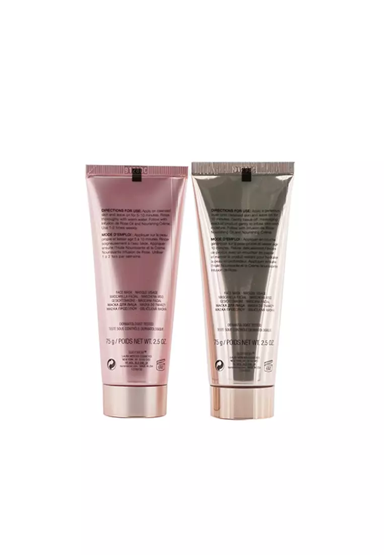 LAURA MERCIER - Infusion De Rose Mask Duet Set: 1x Flawless Skin Infusion De Rose Moisturizing Glow Mask - 75g/2.5oz + 1x Flawless Skin Infusion De Rose Purifying Clay Mask - 75g/2.5oz 2pcs