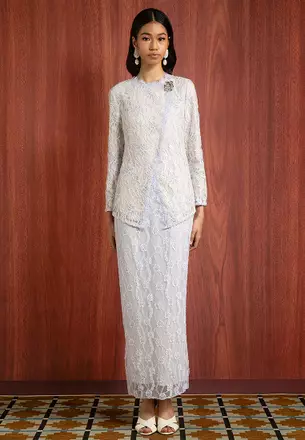zalia lace dress Zalia Lace Pieced Mermaid Dress
