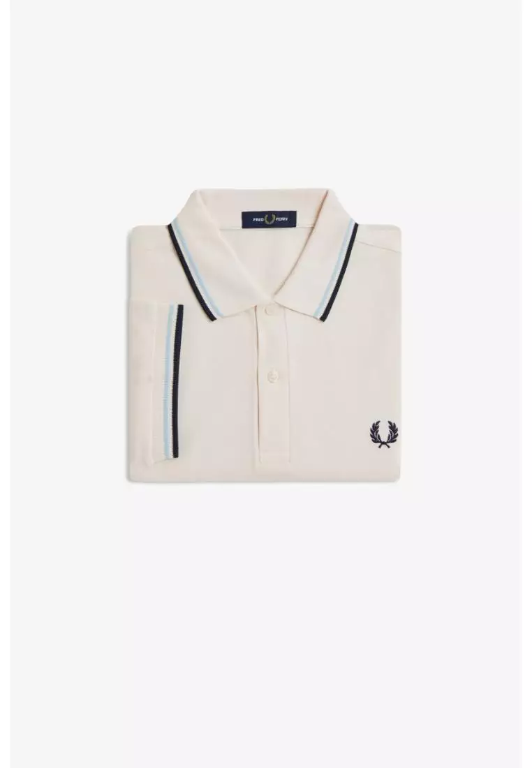 Fred Perry M3600 Twin Tipped Fred Perry Shirt (Silky Peach / Light Ice / Dark Airforce)