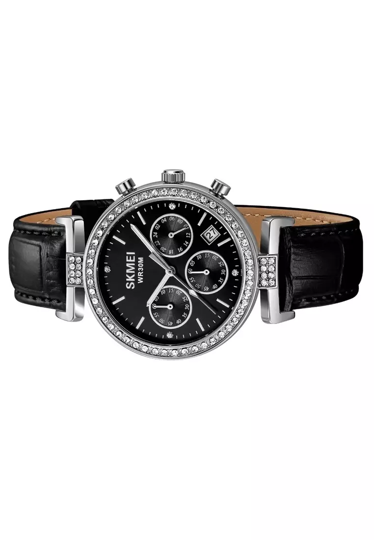 Jam Tangan Analog Wanita Elegant 2089 ORIGINAL - Silver Black