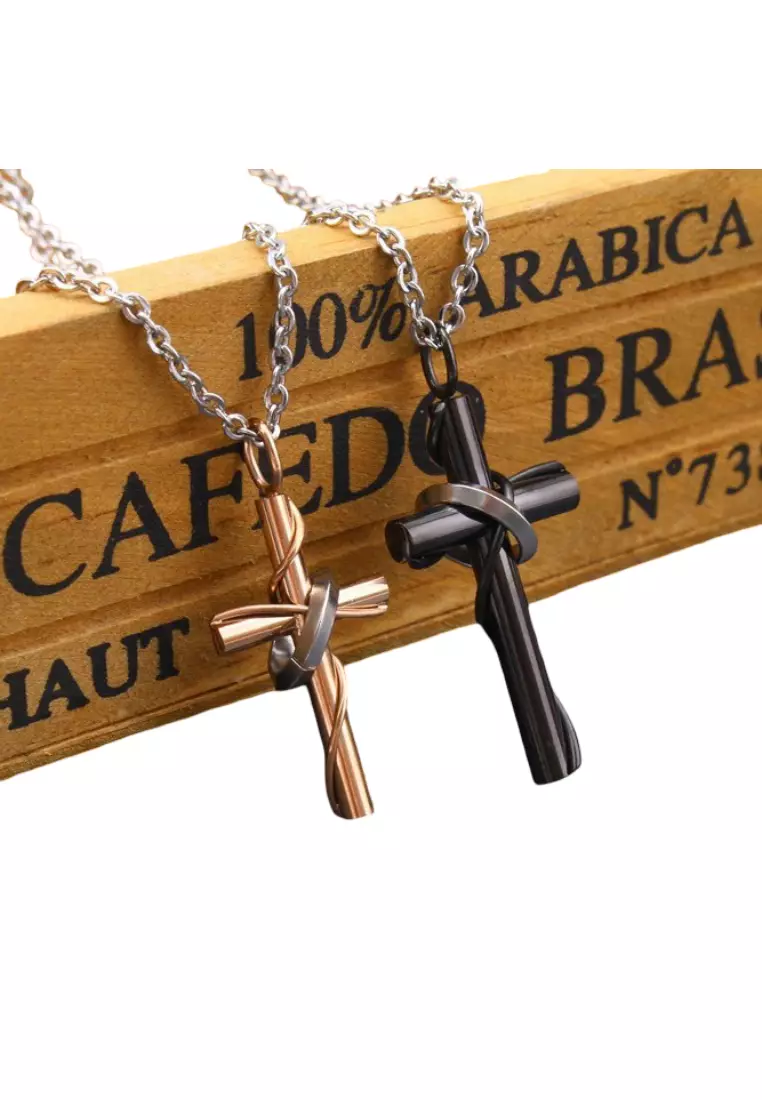 OPCHIC Couple Black And Gold Cross Chain 2025 | Buy OPCHIC Online ...