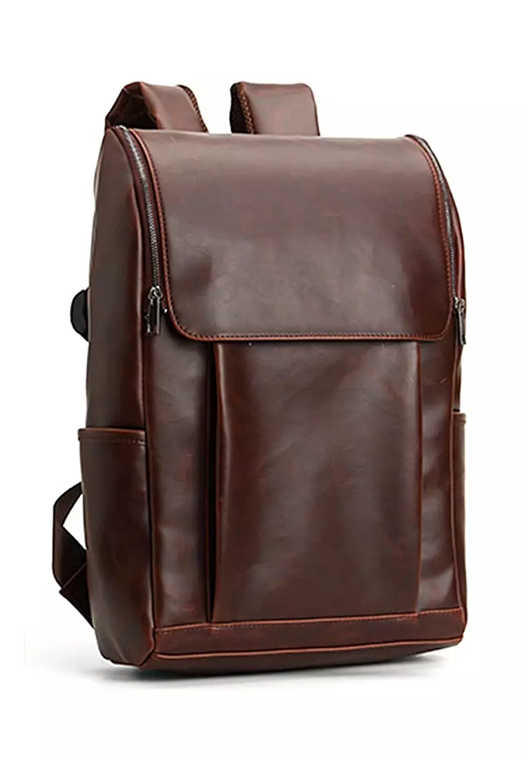 Vintage Faux Leather Backpack ET9381
