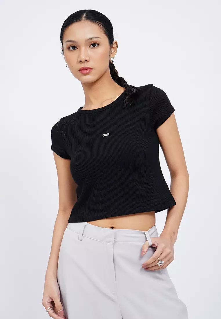 Cap Sleeve Fitted T-Shirt