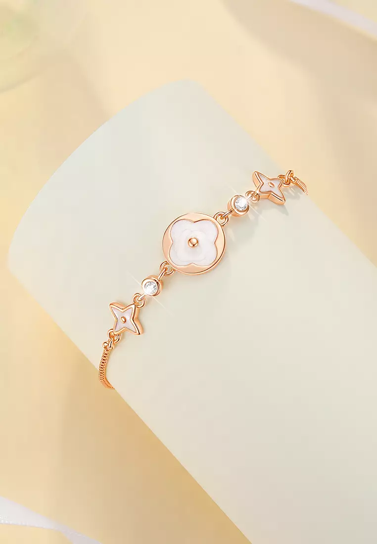 Gelang Wanita Titanium Anti Pudar Korea Fashion Elegan Gelang Cewek Bracelets rose