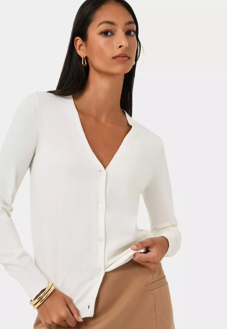 White v deals neck cardigan ladies