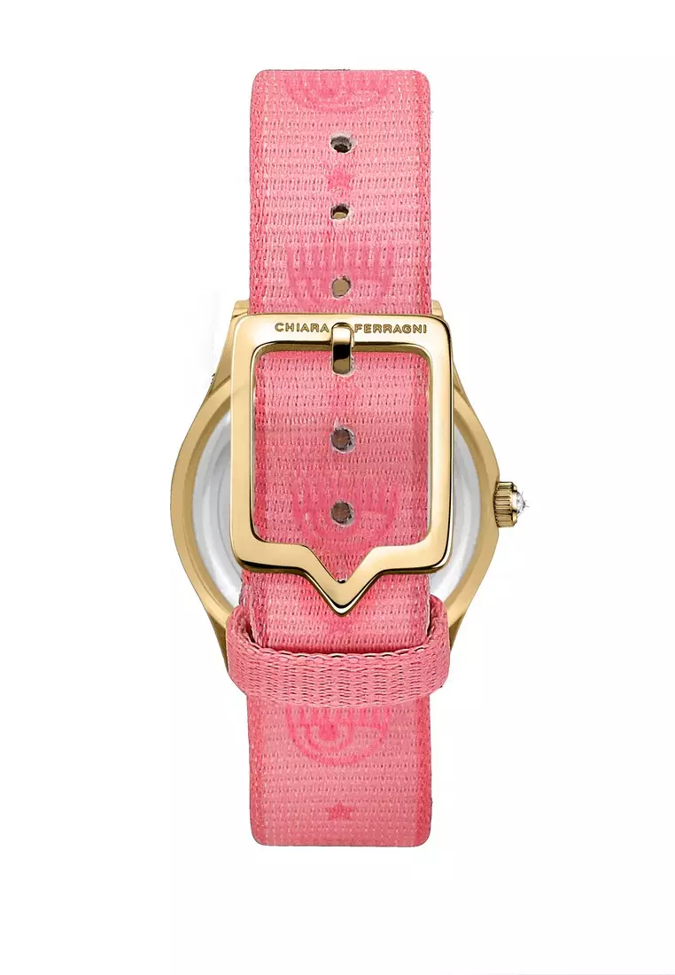 【2 Years Warranty】 Chiara Ferragni Contemporary 32mm Yellow Gold Dial Women's Quartz Watch R1951102501