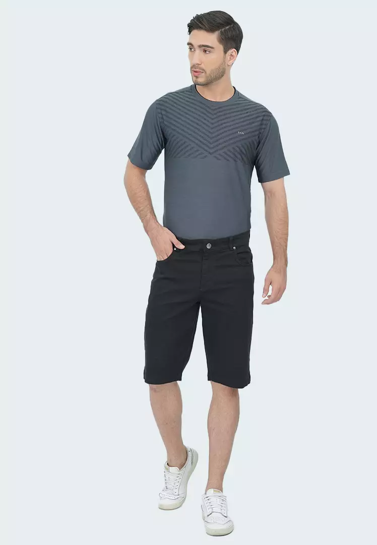 LGS - Celana Pendek Pria - Chinos Pants - Motif Polos - Hitam - CSS.573.S079.001.C