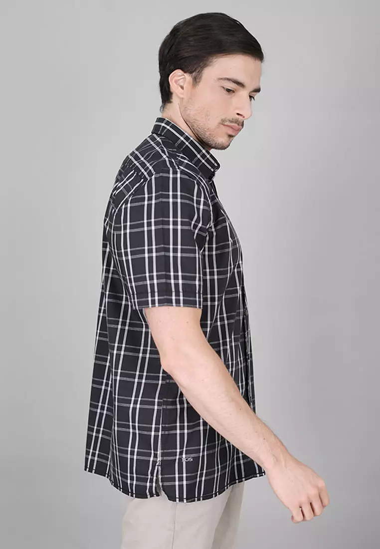 LGS - Regular Fit - Kemeja Casual Pria - Lengan Pendek - Motif Kotak-kotak - CSH.270.S730