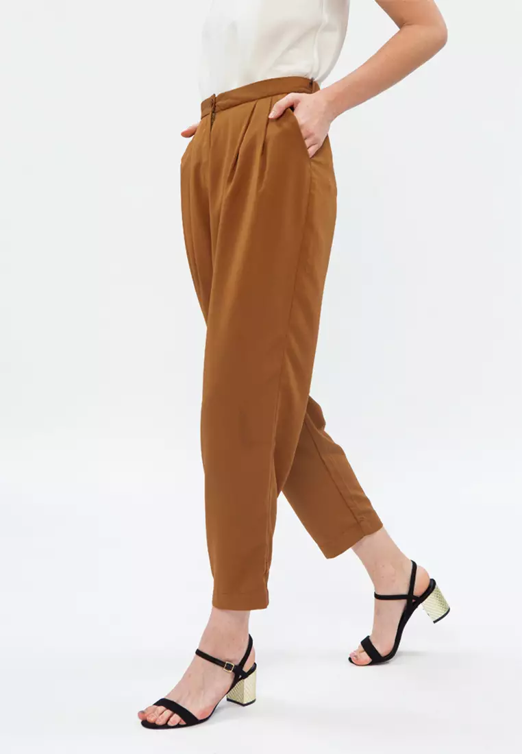 Basic Pleats Trouser BROWN