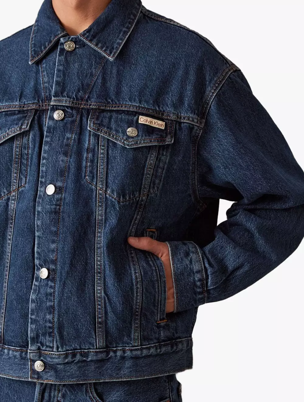 Calvin Klein - 90's Denim Trucker Jacket - Blue - blue
