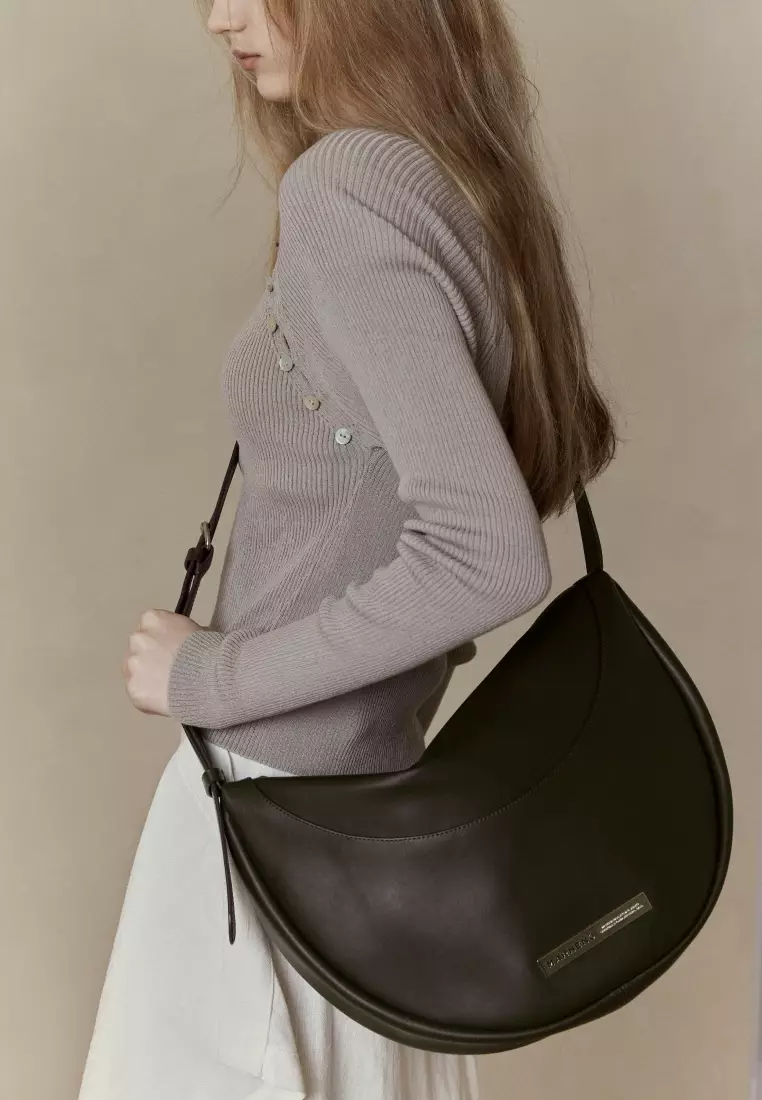 BAY Vegan Leather Crossbody Bag Chocolate Brown