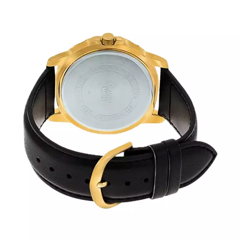 Jam Tangan Pria Casio General MTP-VD300GL-1EUDF MTPVD300 MTP-VD300GL Dress Black Dial Black Leather Band