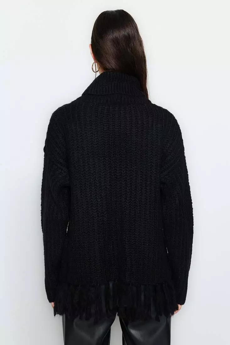 Cardigan Black Turtleneck Pullover Oversized Turtleneck Sweater