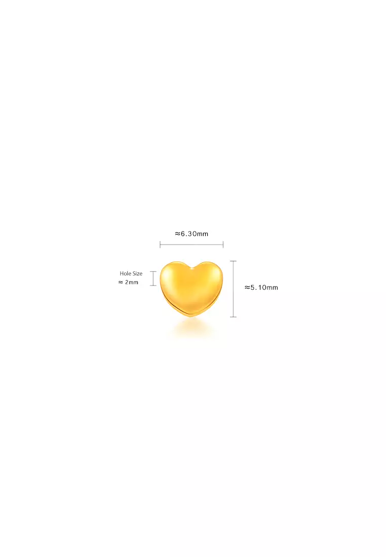 999.9/24K Pure Gold Mini Love with 375/9K Gold Wave Chain Necklace Set