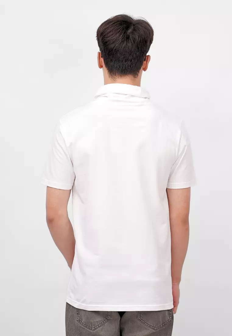 Ryusei Kaos Pria Turtleneck Nandito Basic White