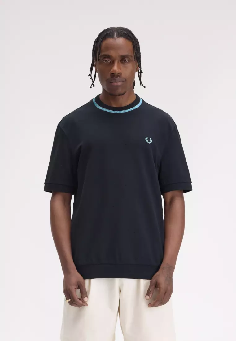 Buy Fred Perry Fred Perry M7 Crew Neck Pique T-Shirt (Navy
