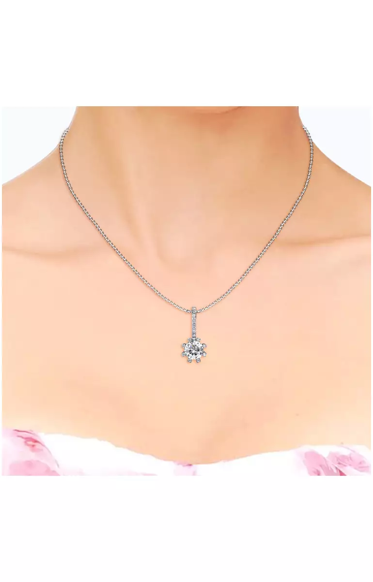 Floral Sun Pendant WG - Kalung Crystal Swarovski by Her Jewellery