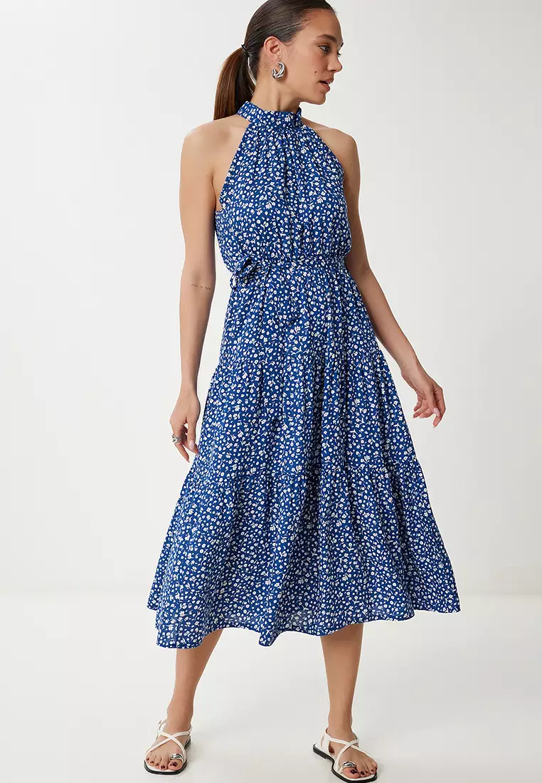 Halter Neck Floral Summer Dress