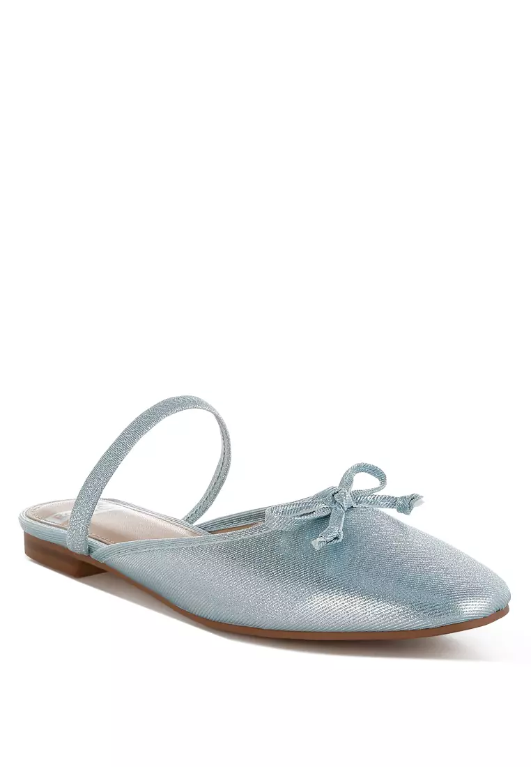 Glitter Ballet Mules in Baby Blue