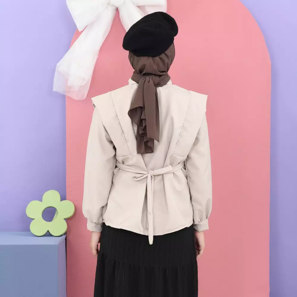 Jenna Kemeja - Oat M19508 R56S4