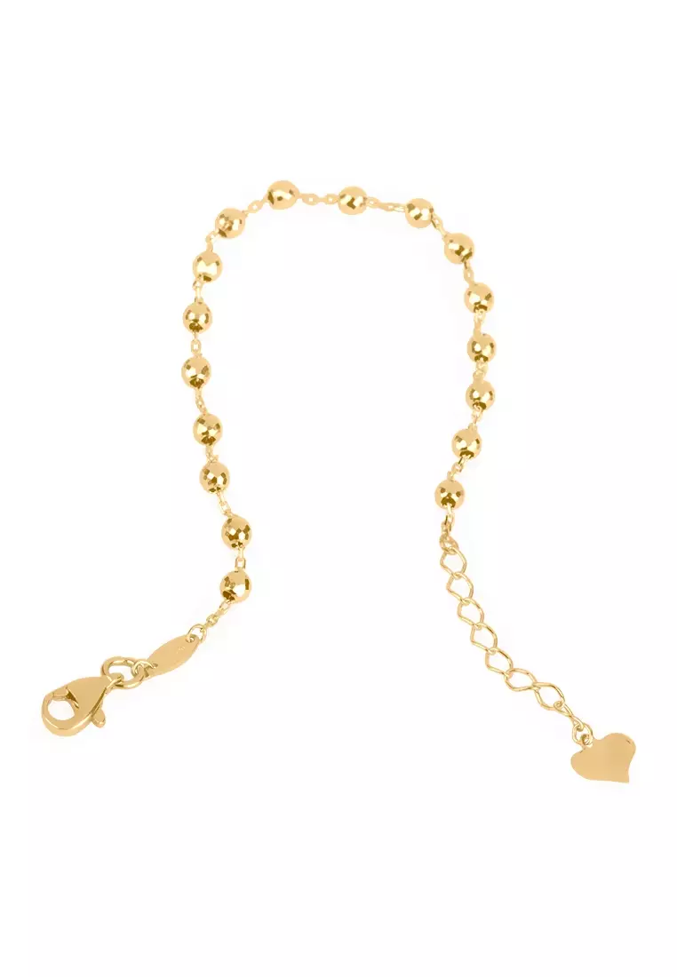  Large Beads Bracelet 14k Gold 