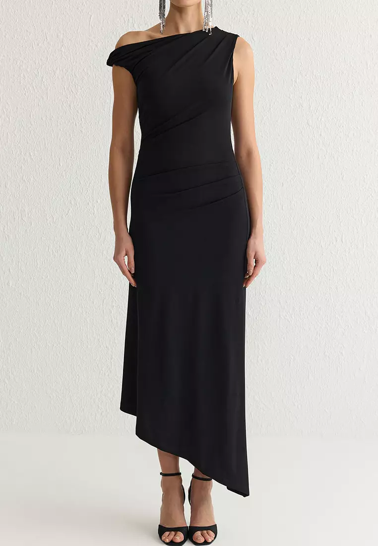 Asymmetrical Midi Dress