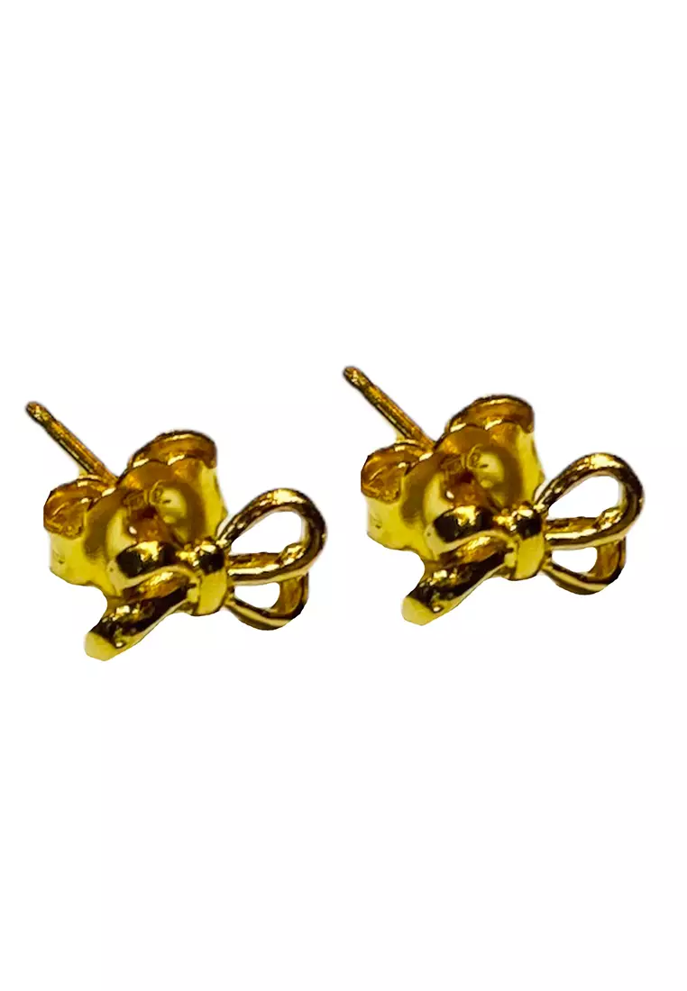 Gold hotsell ribbon earrings