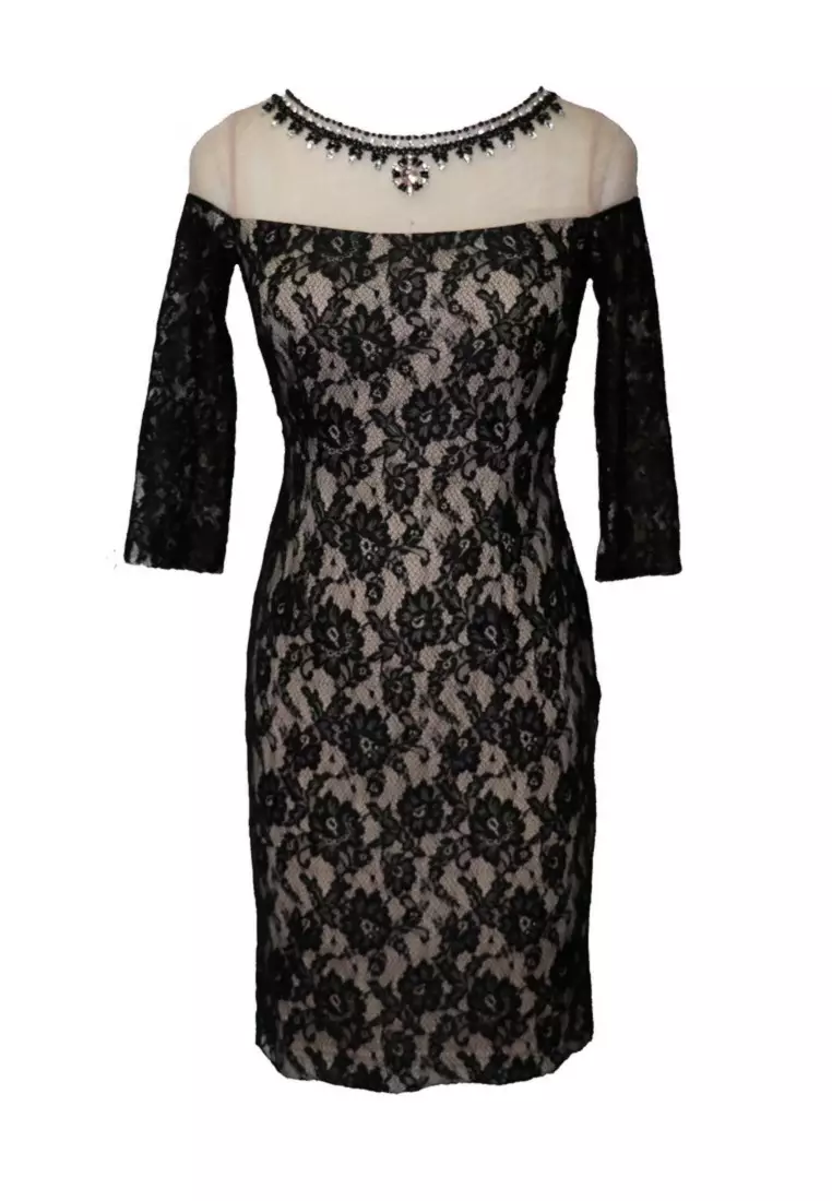 lace cocktail dress with sleeves