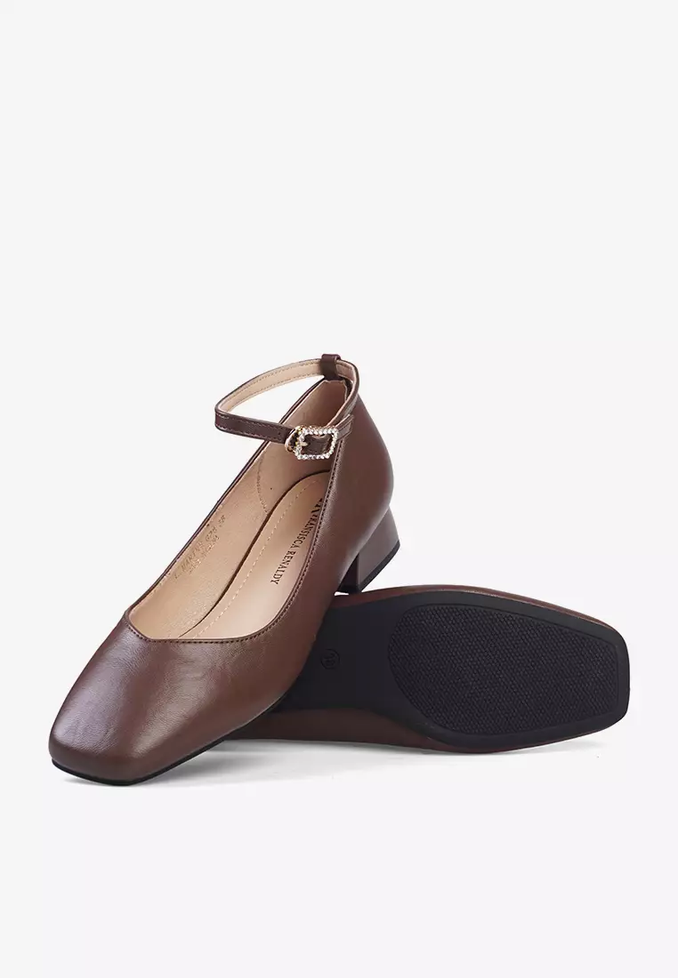 Sepatu Block Heels Wanita with Ankle Strap L.Marine