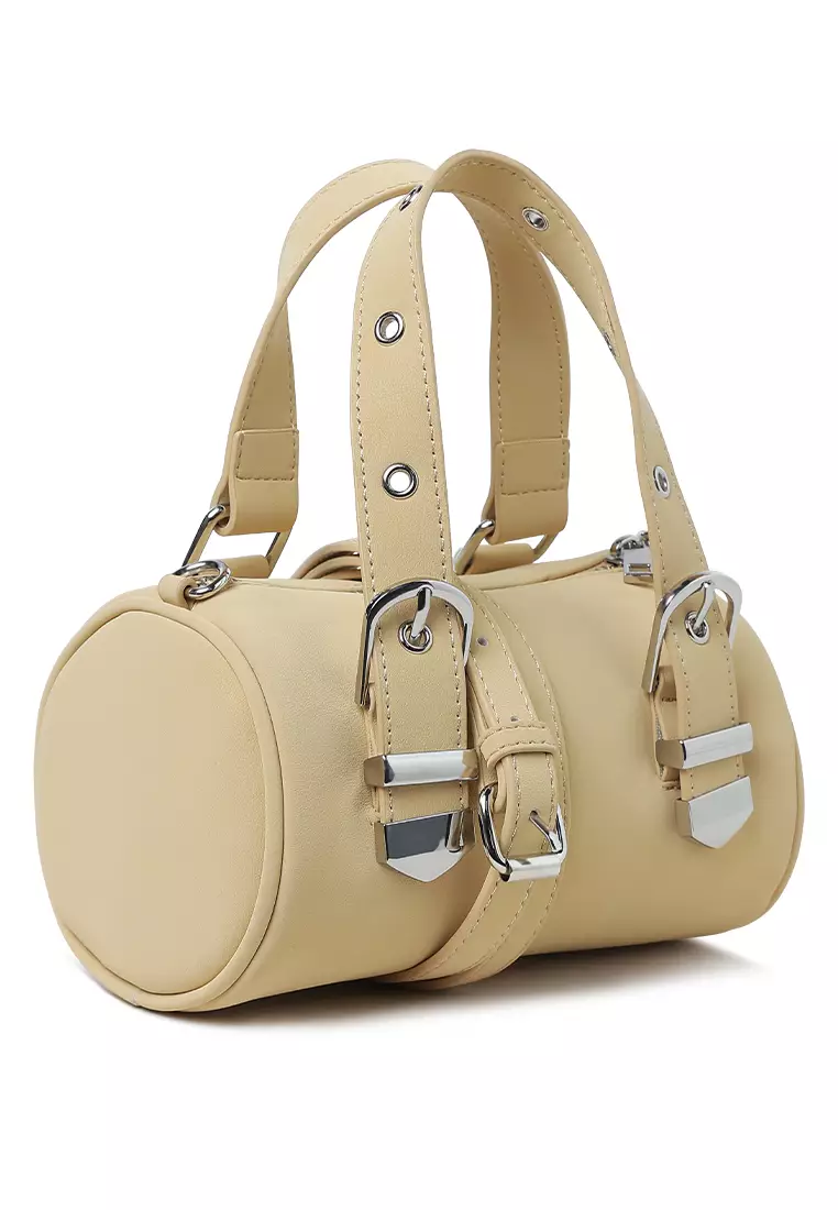 Tas Tangan Mini Silinder Warna Nude