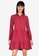 ZALORA BASICS red Long Sleeve Tiered Shirt Dress 6DB42AAEBEBE54GS_1