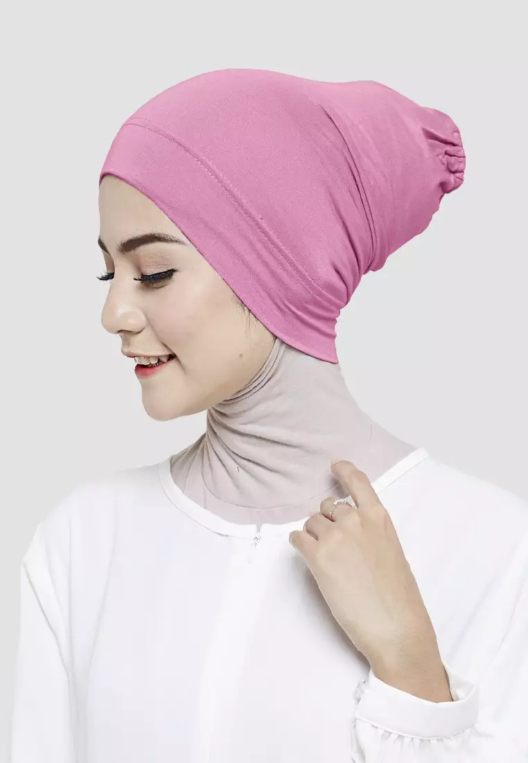 Cotton Bee - Inner Rayon Basic | Ciput Hijab Karet | Dalaman Kerudung - Berry Blush