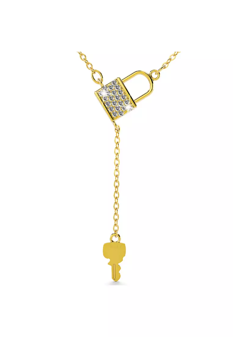 Buy Krystal Couture The Lock With Crystal Necklace in Gold