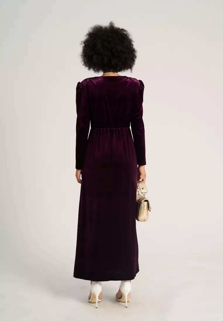 Dark Purple Velvet Dress