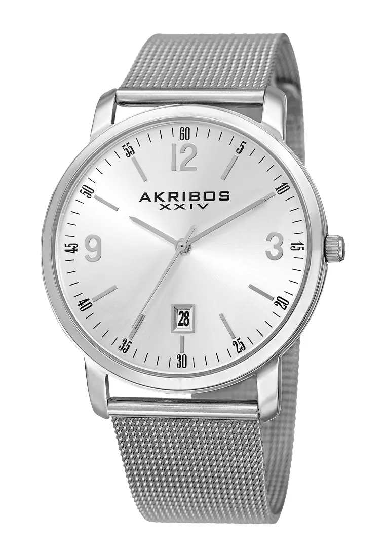 Akribos XXIV Omni Men's Sunburst Dial Calender AK858-SS Jam Tangan Pria Quartz Analog