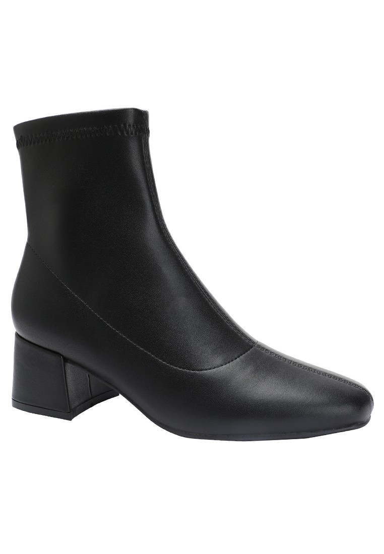 Synthetic Leather Mid Ankle Boots 2151-1