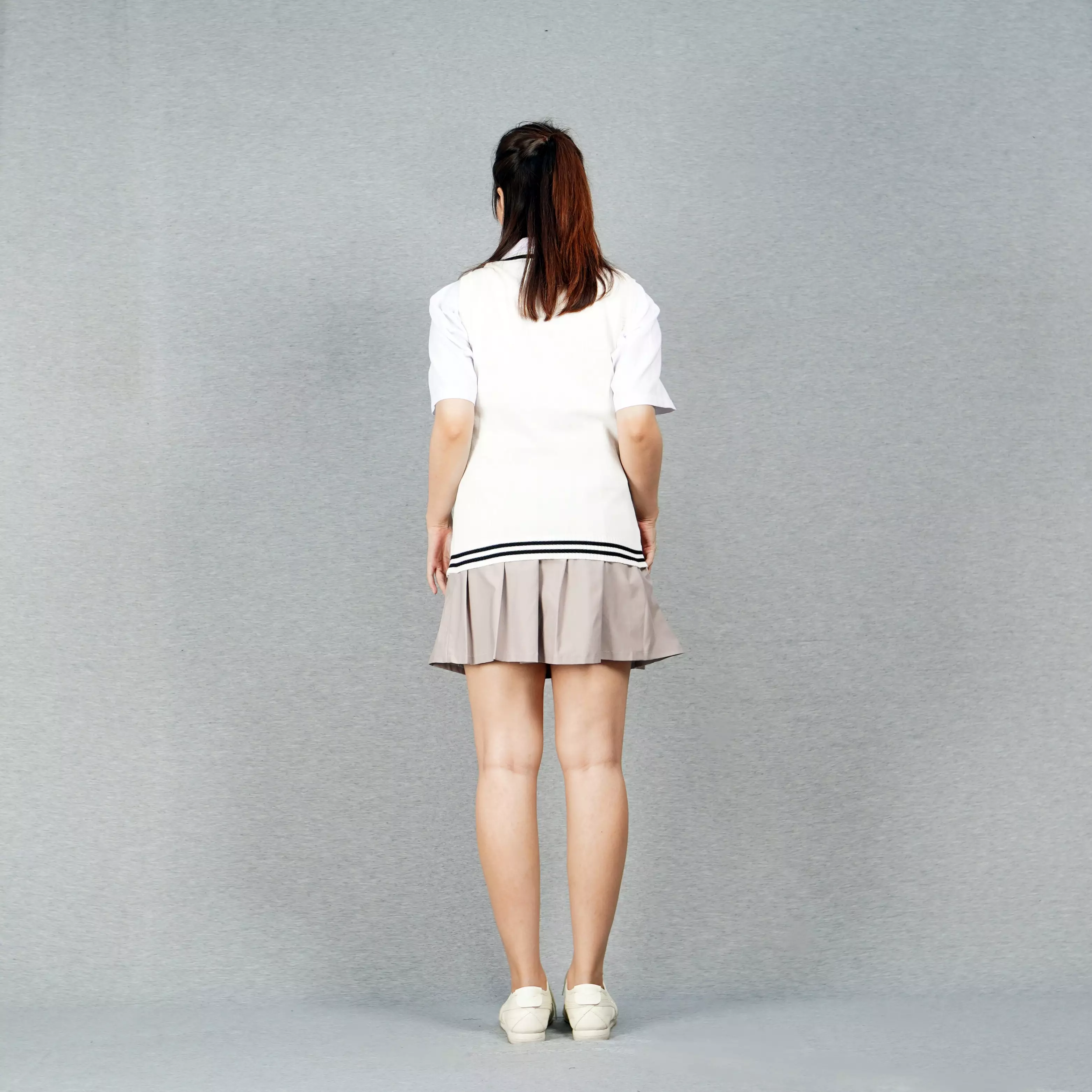 OLIVER Rompi Rajut Wanita Gaya Korea Rompi O Neck Knit Vest Korean Style - BW