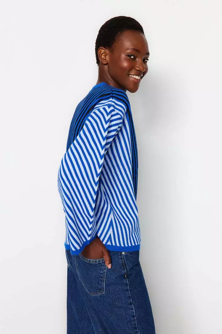 Buy Trendyol Colorblock Striped Shirt In Blue