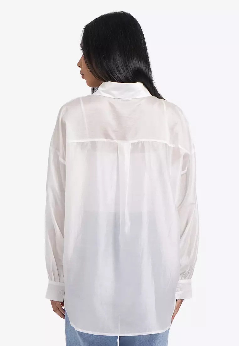 Oversized Long Sleeve Sheer Shirt
