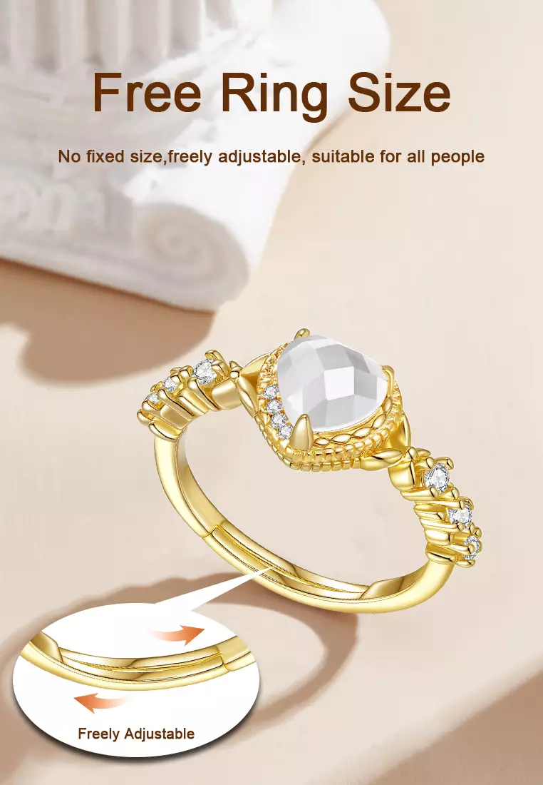 Cincin Wanita Original Korea Elegant Titanium Korea Style Perhiasan Ring Cewek white color