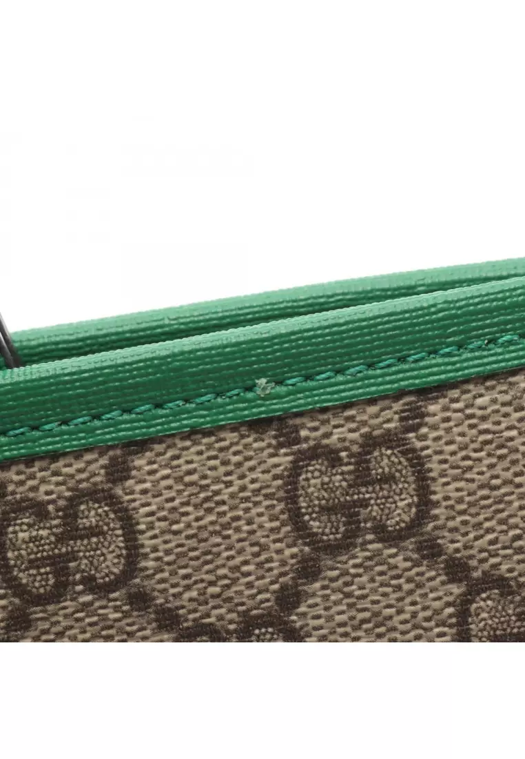 Pre-Loved Gucci CHILDRENS Children's GG Supreme Handbag PVC leather Gray beige green multicolor kids