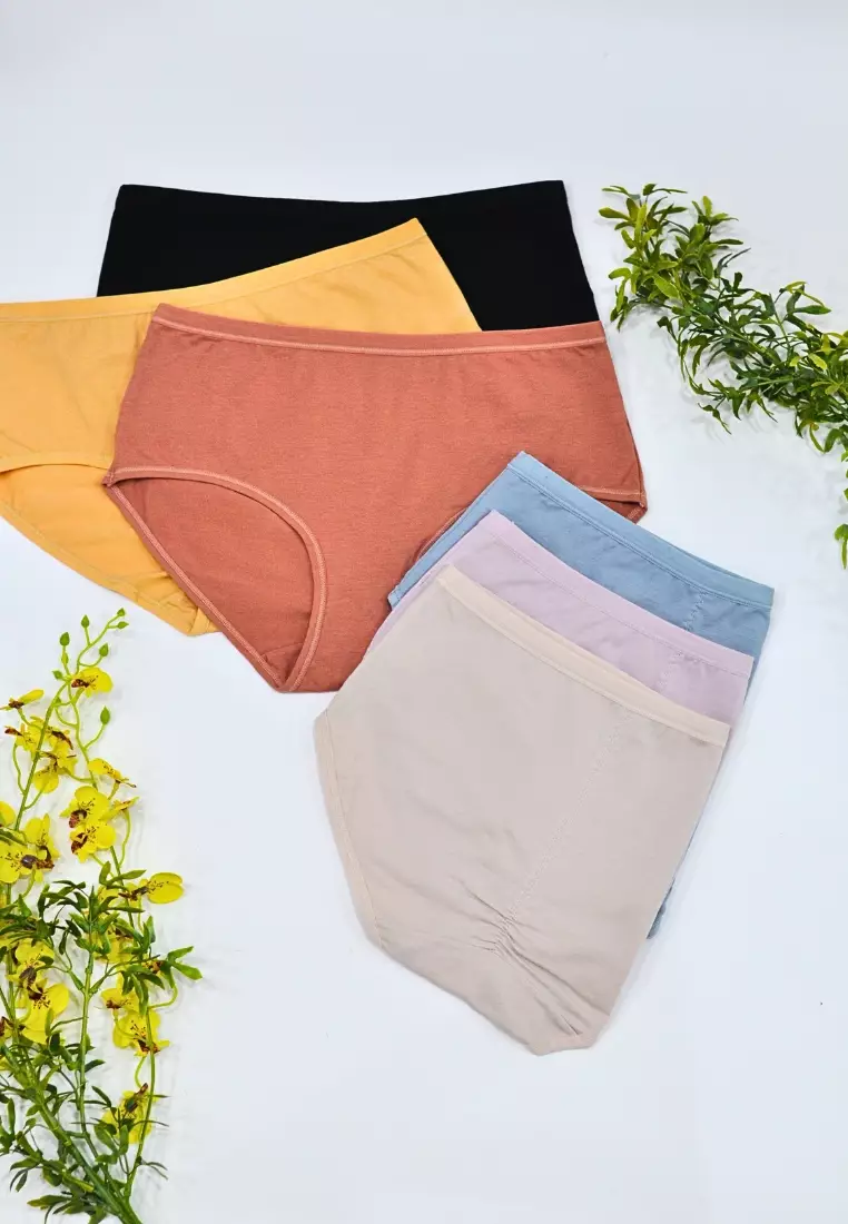 6 Pack Jasmine Brief Cotton Panties Bundle B