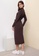ONLY brown and purple Shelly Long Sleeves Knit Dress C4732AAC65F99EGS_1