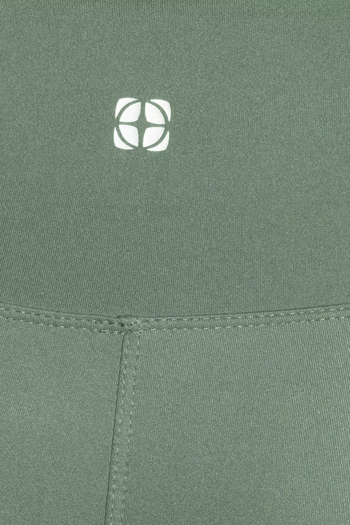 Khaki Soft Brushed Fabric Reflective Print Detail Full Length Knitted Sports Tights THMAW25TY00020