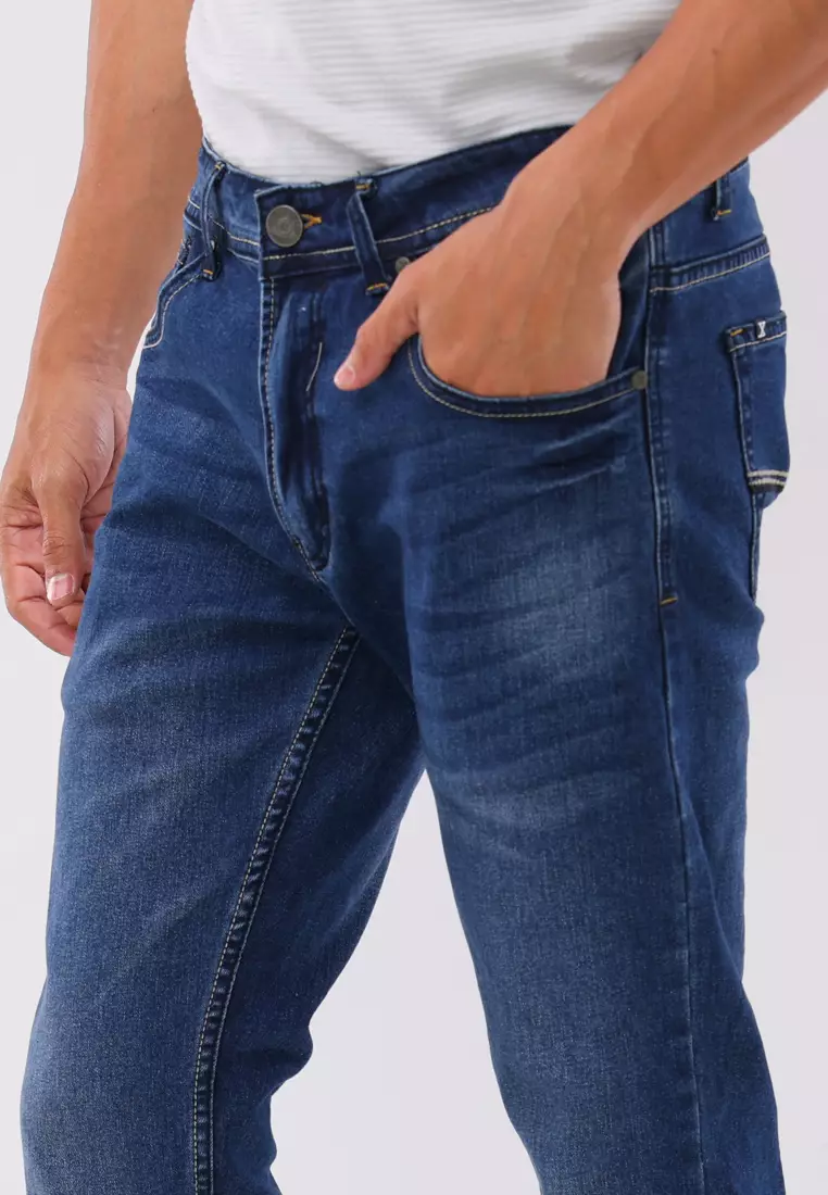 Denim Long Pants Slim Tapered