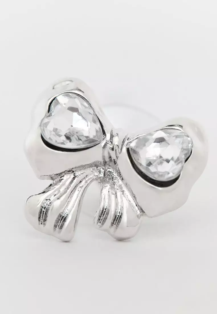 Bow Knot Stud Earrings - Silver