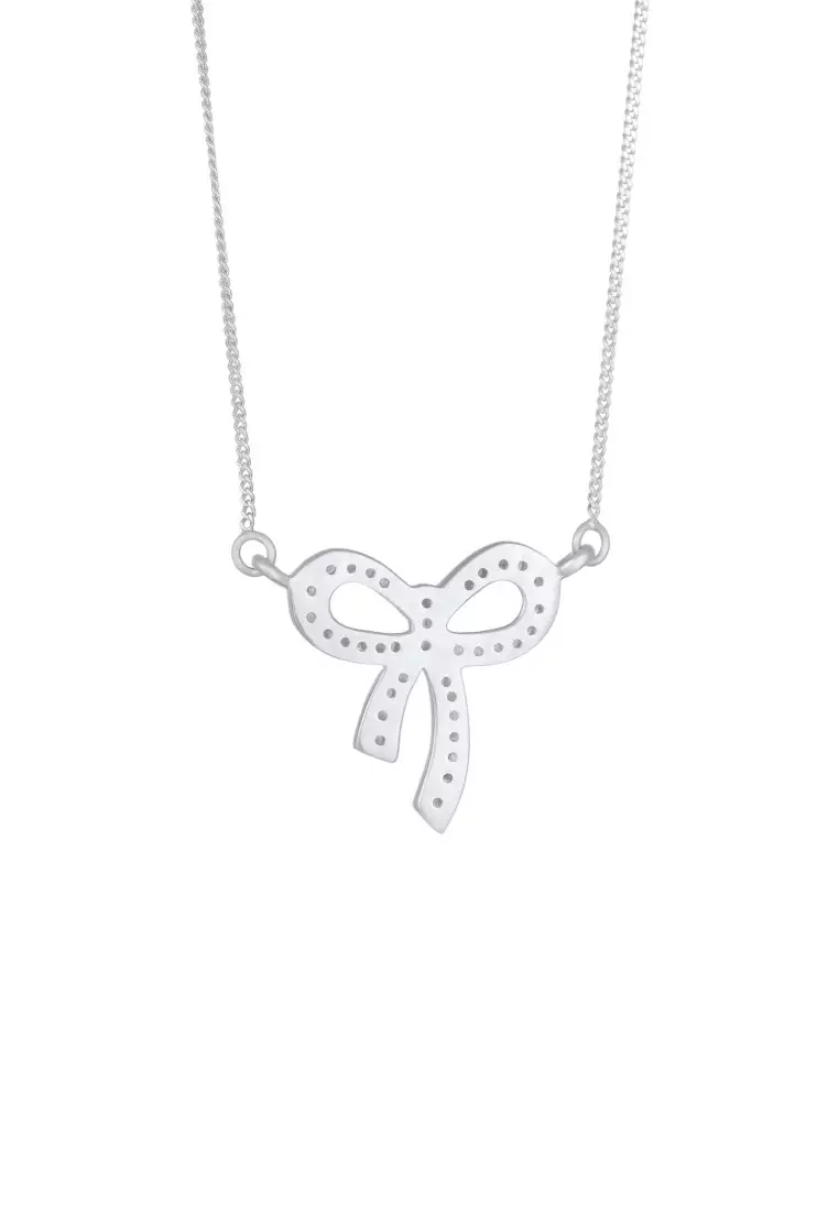 Kalung Perhiasan Perak 925 Wanita Ribbon Zirconia
