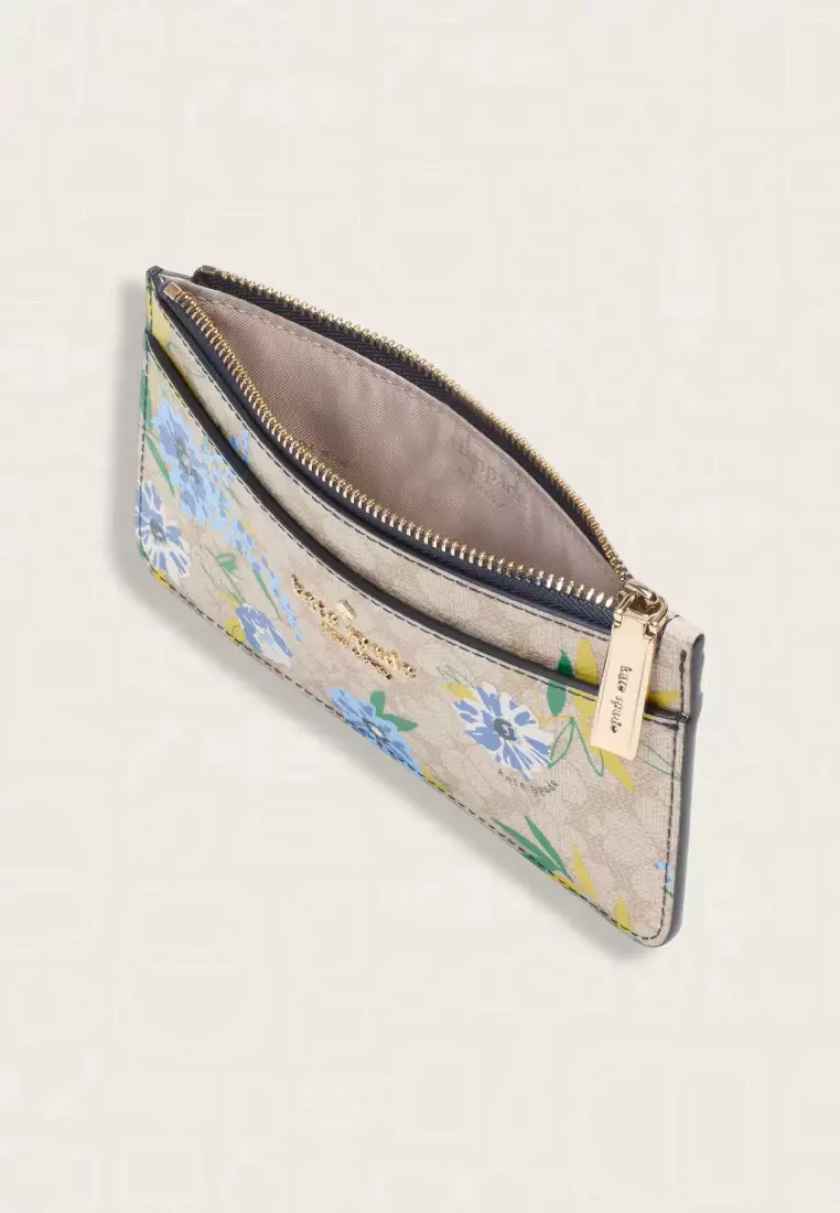 Kate Spade Spade Flower Floral Large Slim Card Holder Blazer Blue Multi